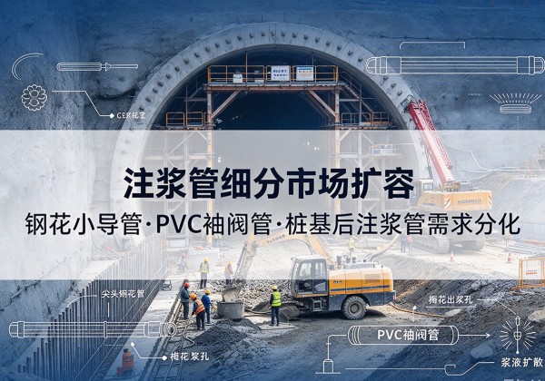 城关注浆管细分市场扩容，隧道钢花小导管、PVC 袖阀管、桩基后注浆管需求分化
